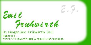 emil fruhwirth business card